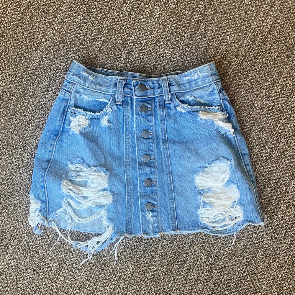 Carmar ripped denim skirt